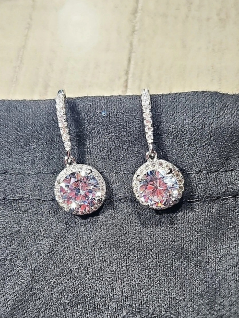 Bella Luce JTV Rhodium Over Sterling Silver Halo Dangle Earrings ✨️NEW✨️